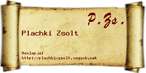Plachki Zsolt névjegykártya